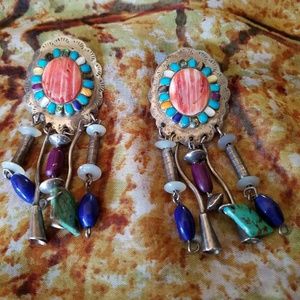 Georgeous Native American Sterling Silver Earrings